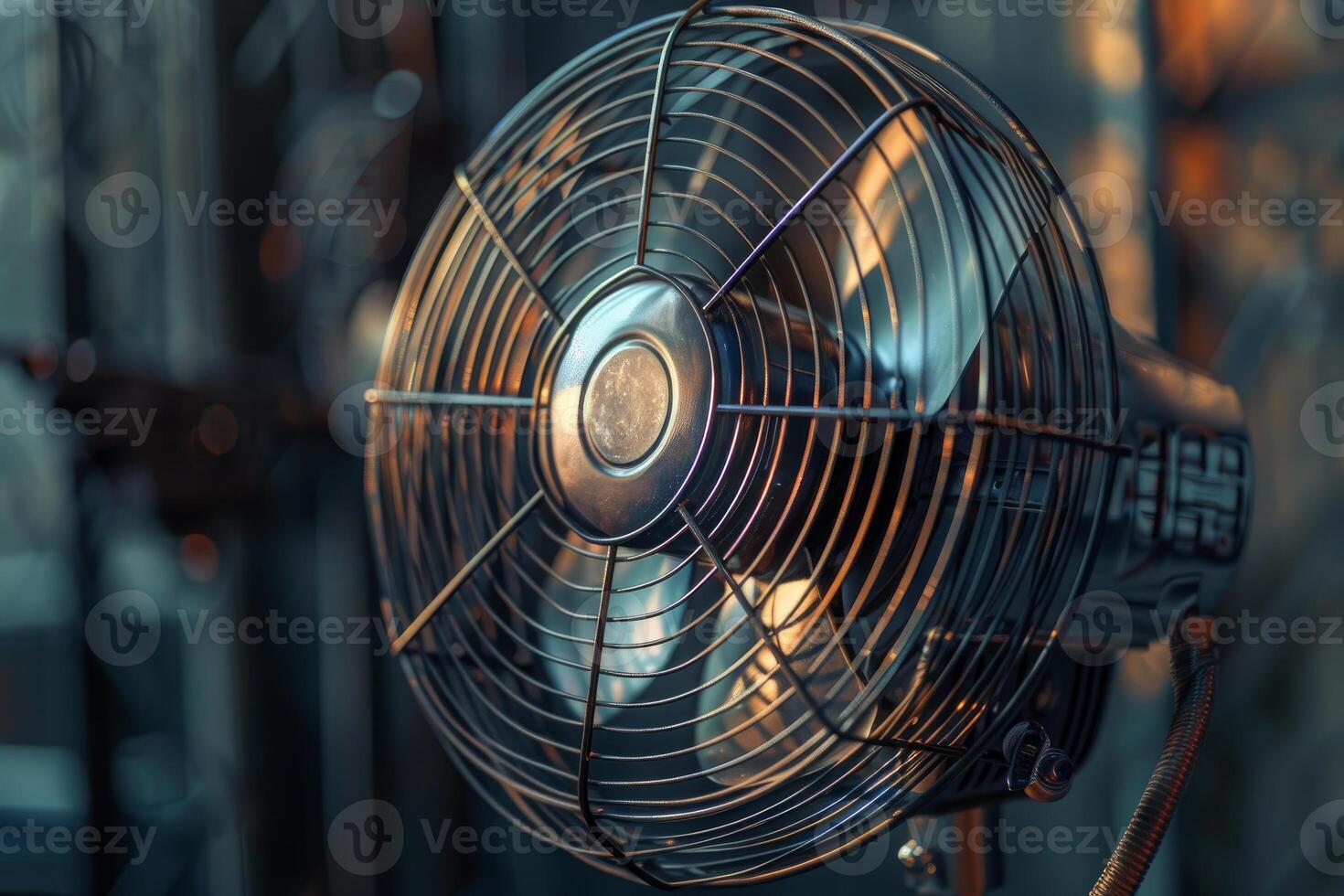 Vintage desk fan cooling down a hot summer day photo