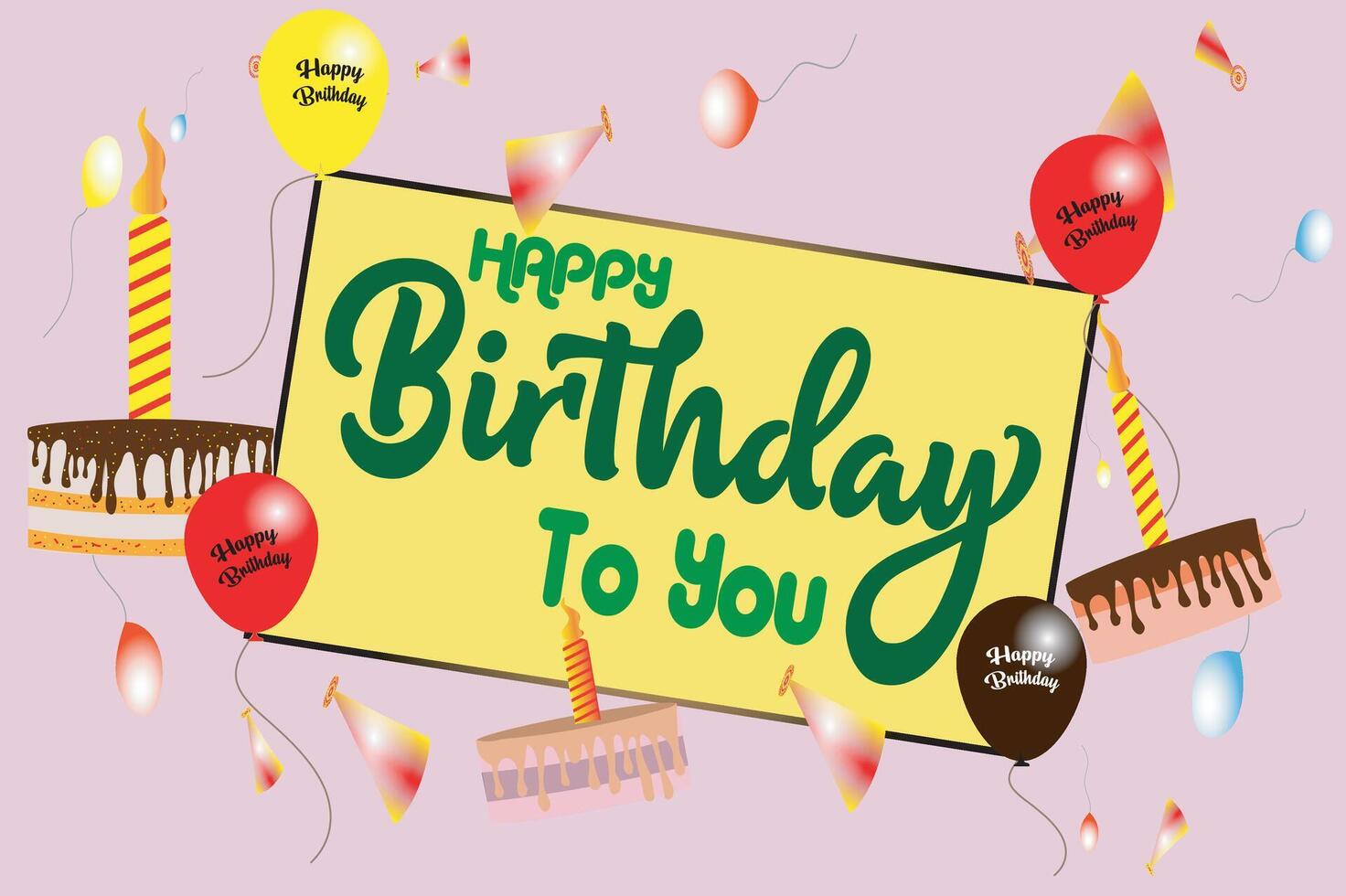 Happy birthday celebration background design. vector