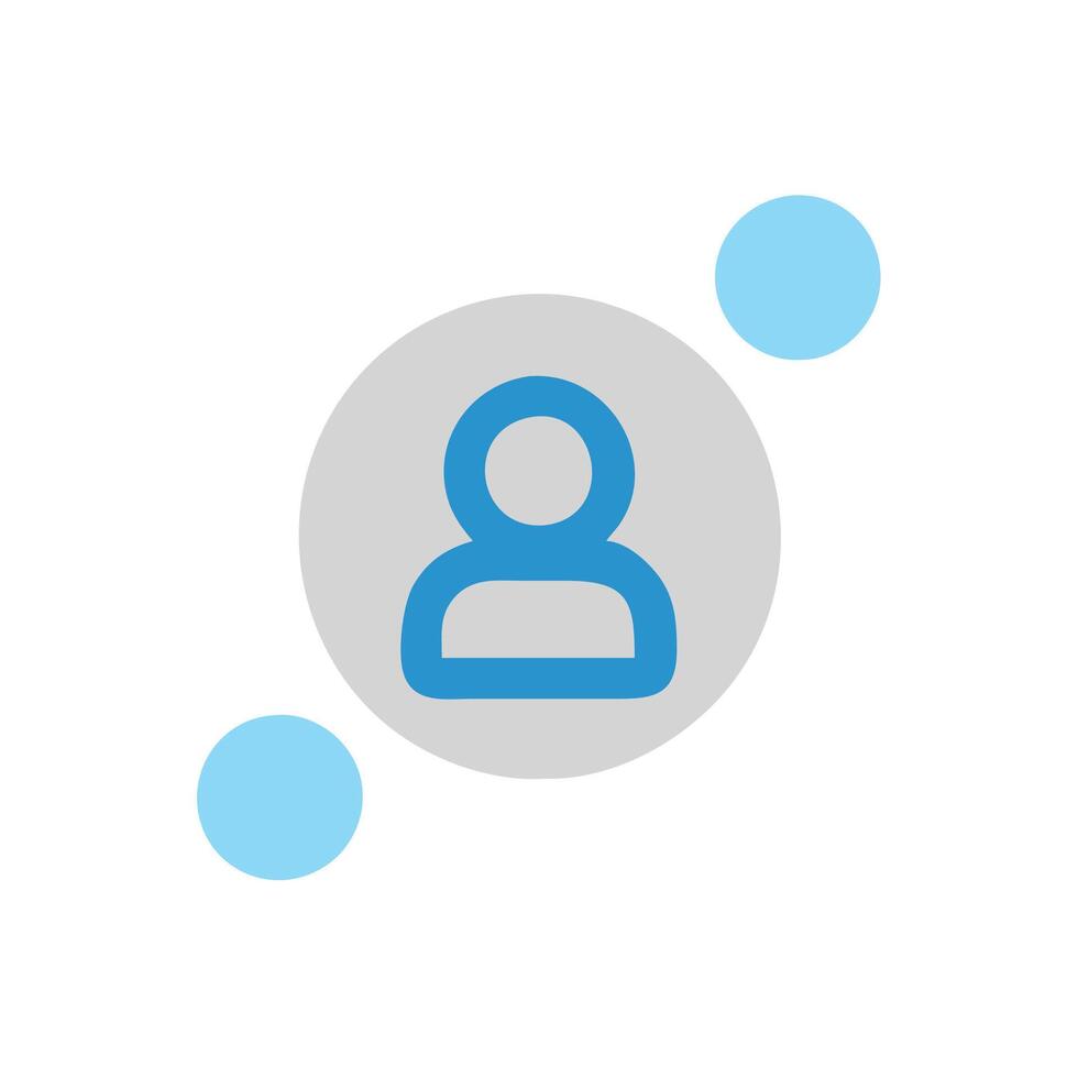 a person is shown in a circle with two dots vector