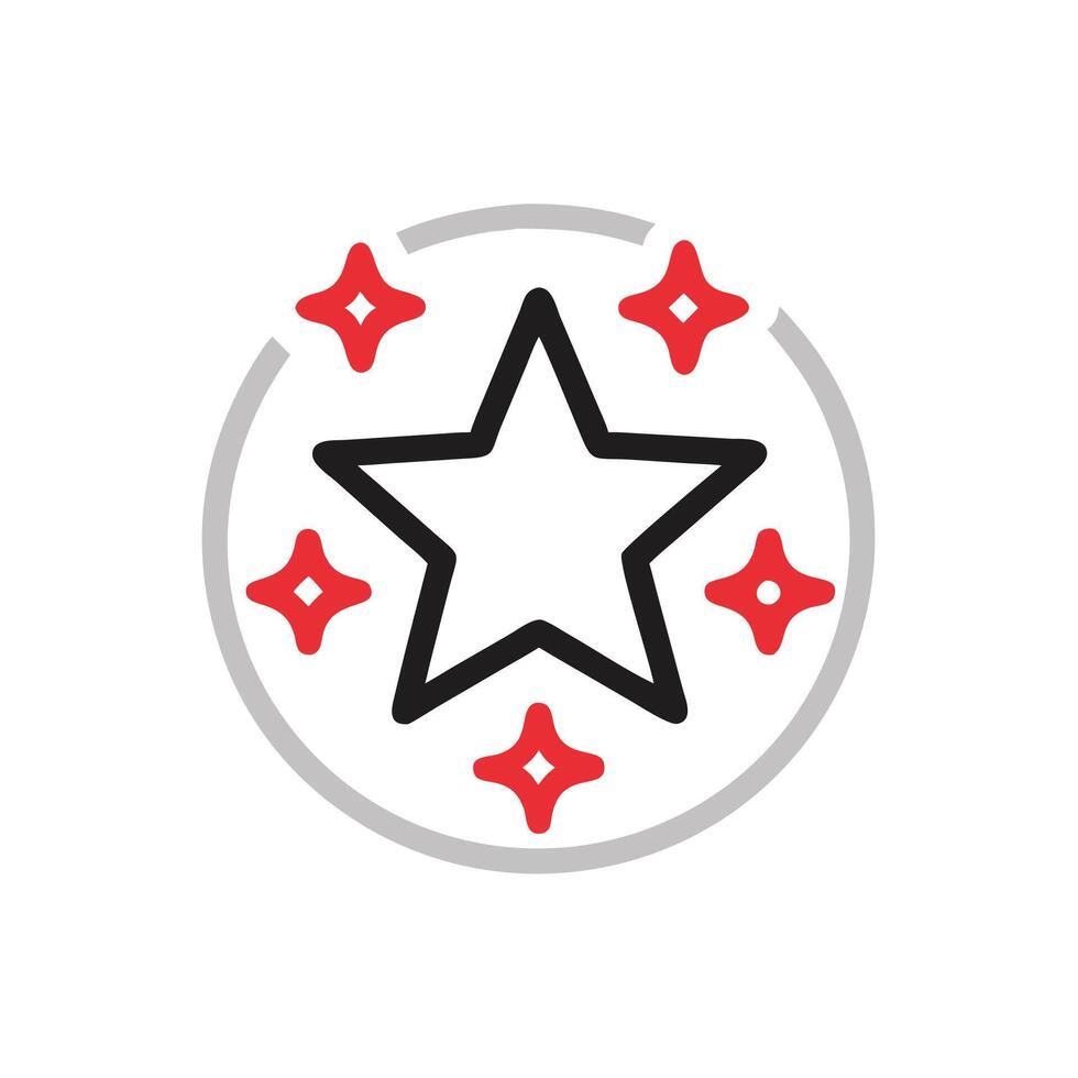 a star with red and black stars in the middle vector