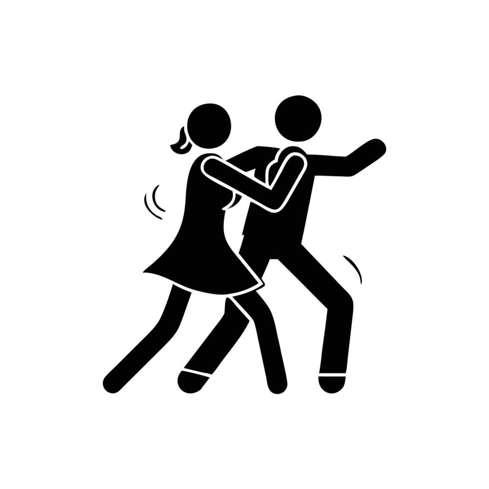 a black and white illustration of a man and woman dancing vector