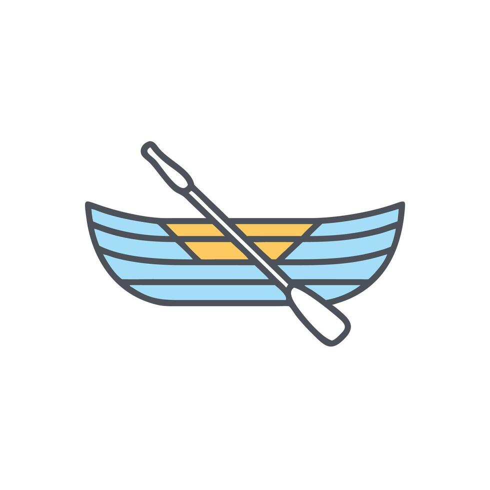 a boat with a paddle and oar on it vector
