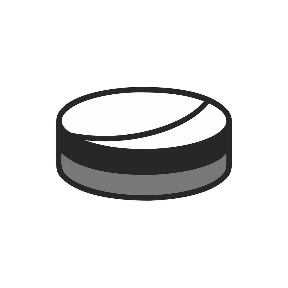 a black and white illustration of a hockey puck vector