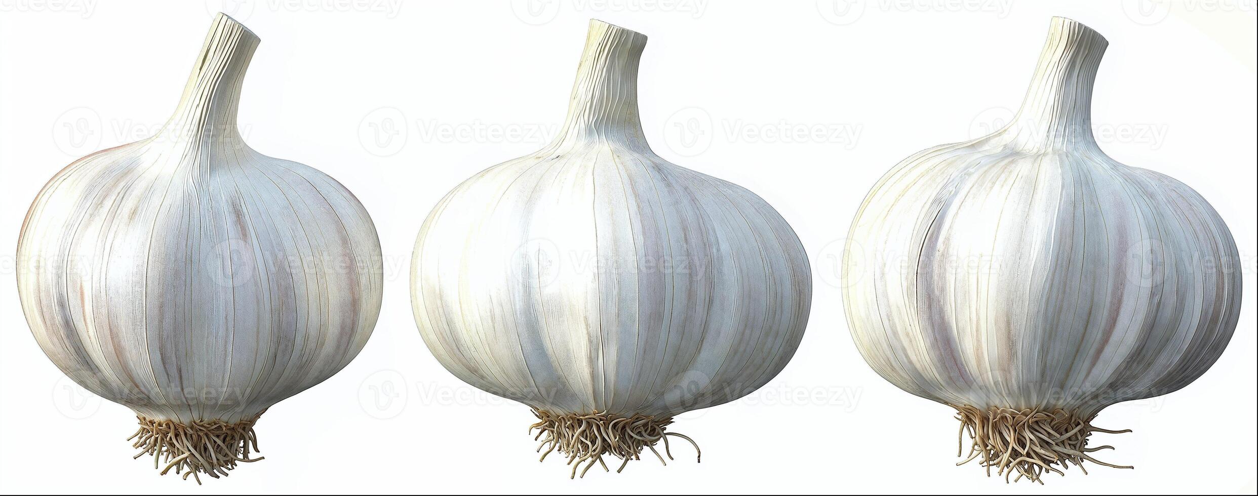 Garlic isolated on white background, hight detailed upscaled image photo