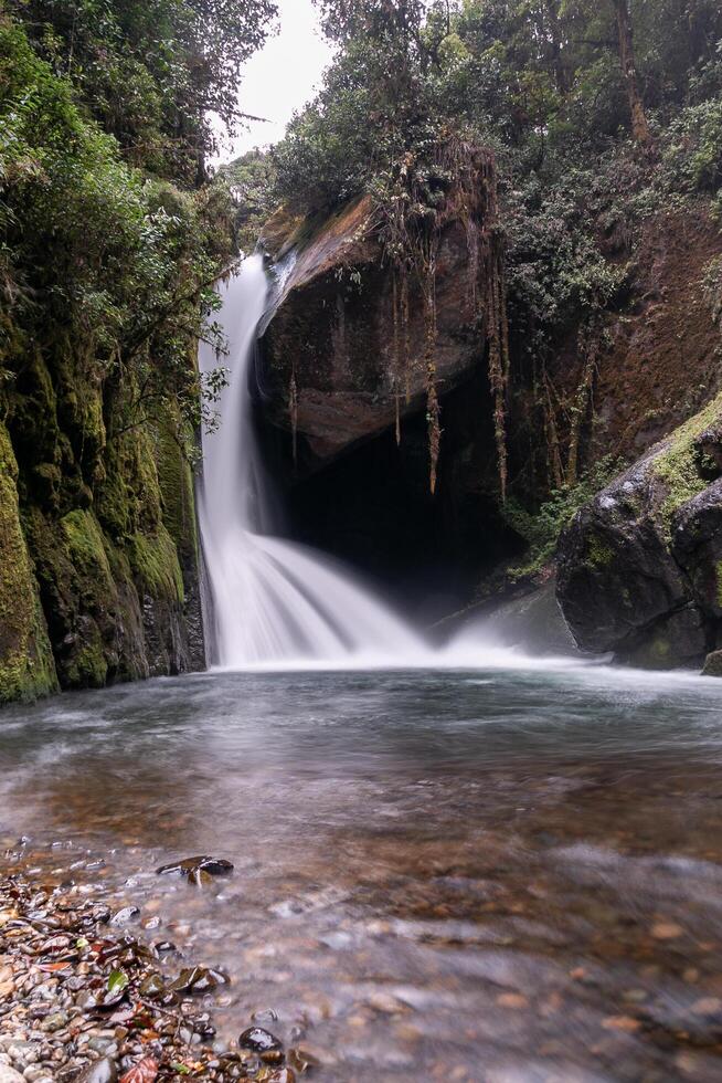 Majestic Savegre River Waterfall in San Gerardo de Dota, Costa Rica photo