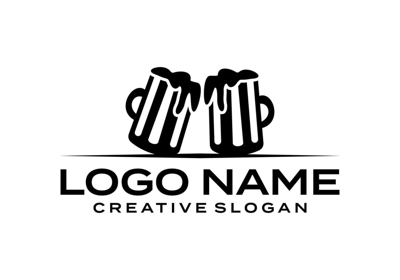 Beer Logo Template, Vintage Beer Glass Illustration Elements vector