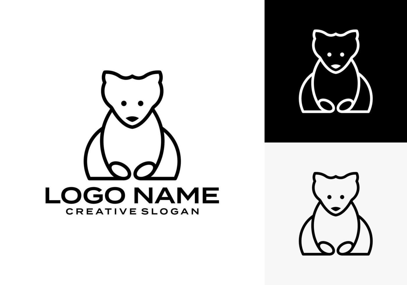 Graphic design illustration of the wombat line logo. vector