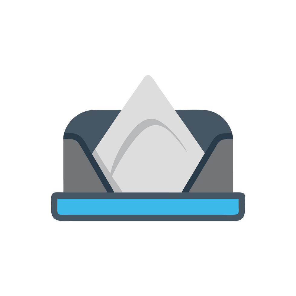 a hat with a napkin on top vector