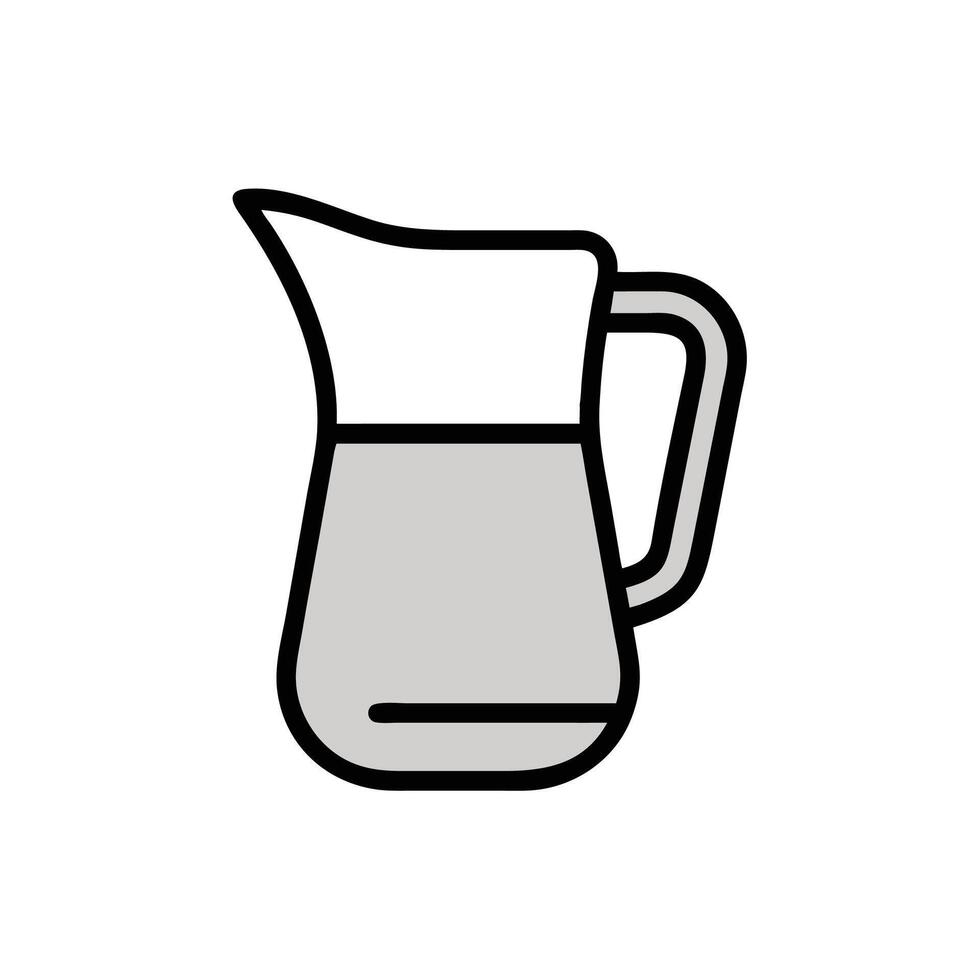 a pitcher of water is shown in a line drawing vector