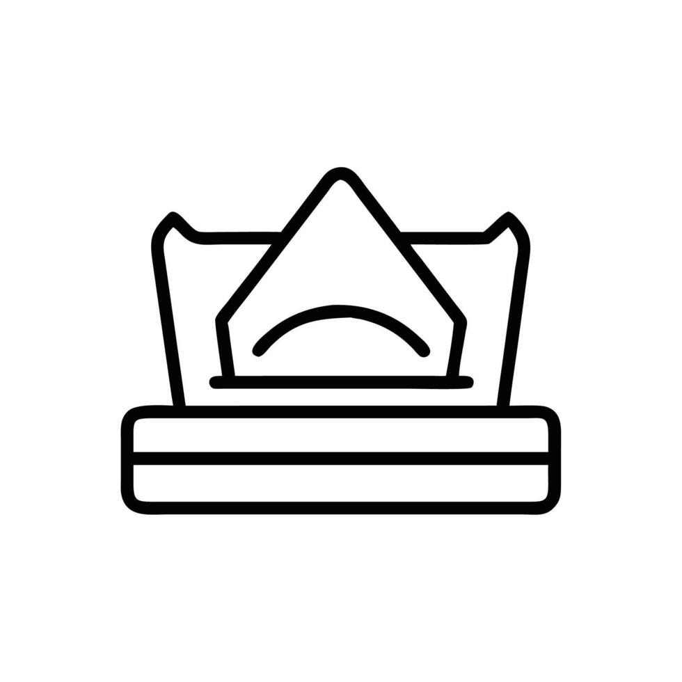 a black and white line drawing of a crown vector