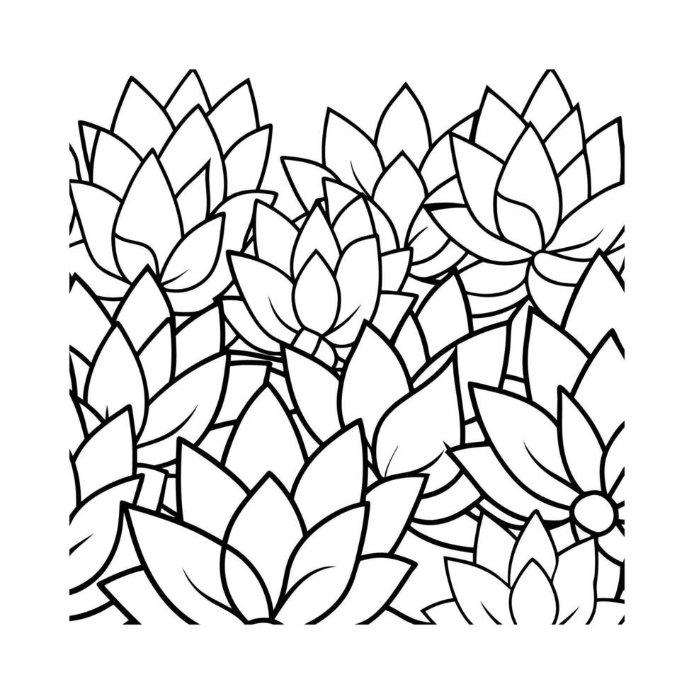 a coloring page with lots of leaves vector