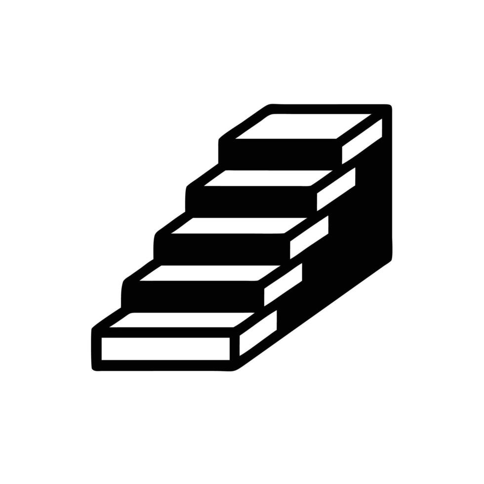 a black and white illustration of stairs vector