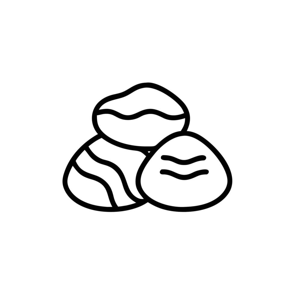 a black and white line drawing of a pile of bread vector