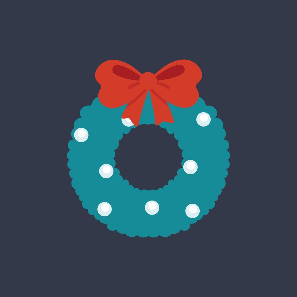 cute circle wreath in flat design. vector