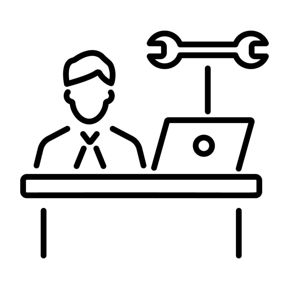 IT help icon in line style vector