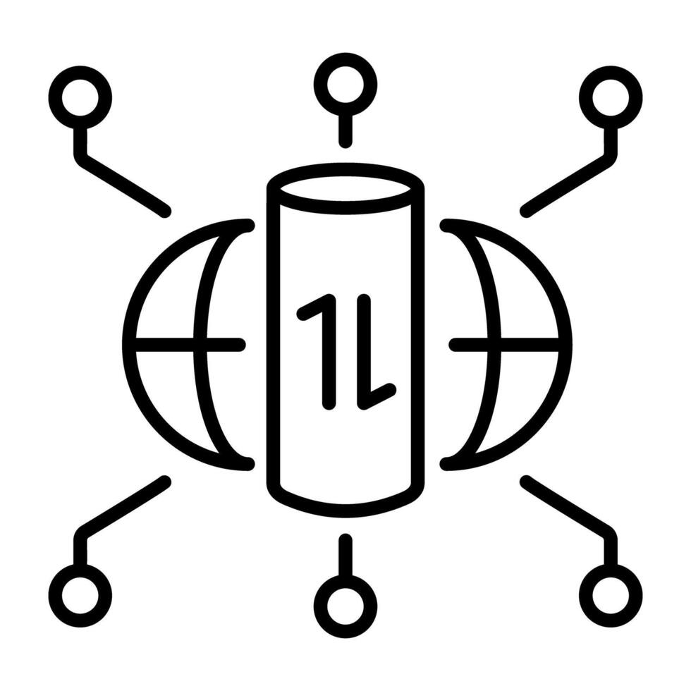 Network tunnel icon in linear style vector