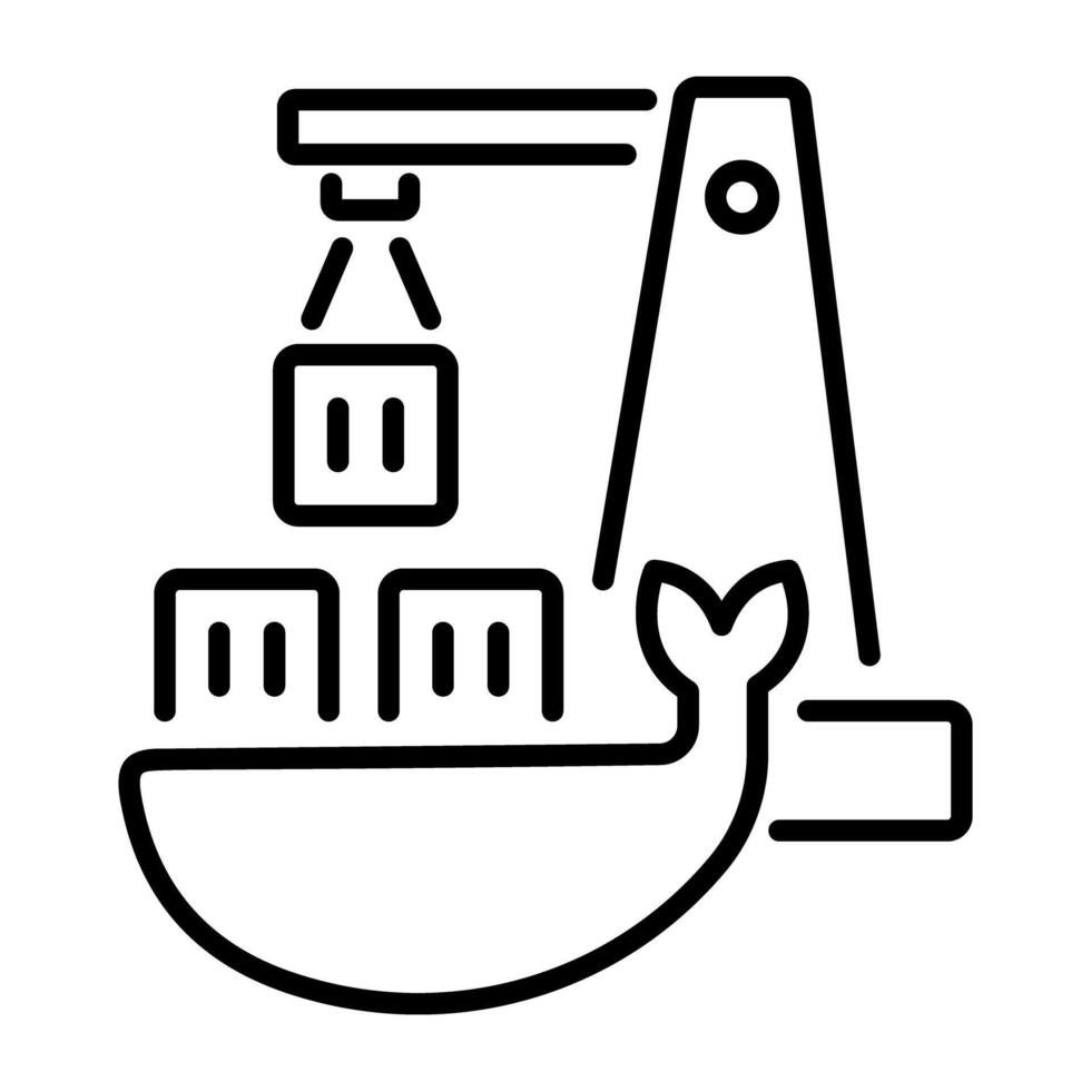 A linear icon of docker engine vector