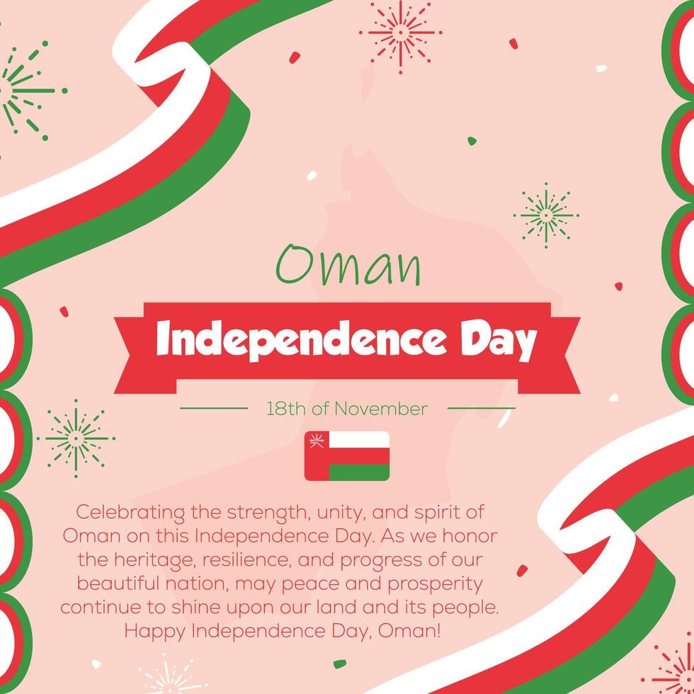 Vibrant Oman Independence Day Banner Template Design vector