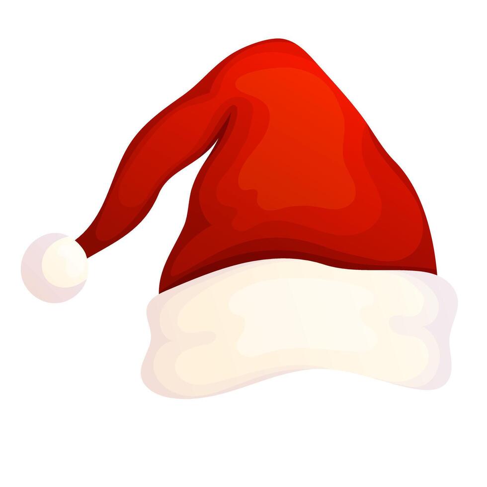 Santa claus hat isolated on white cartoon illustration. vector