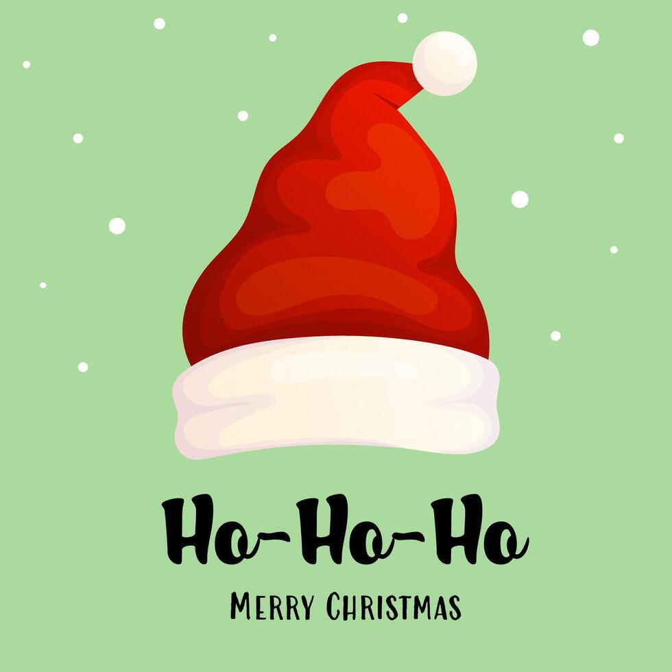 Happy holiday greeting card with Santa hat. Xmas festive concept. vector