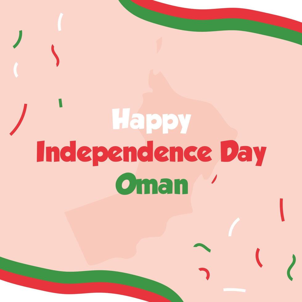 Happy independence day oman vector