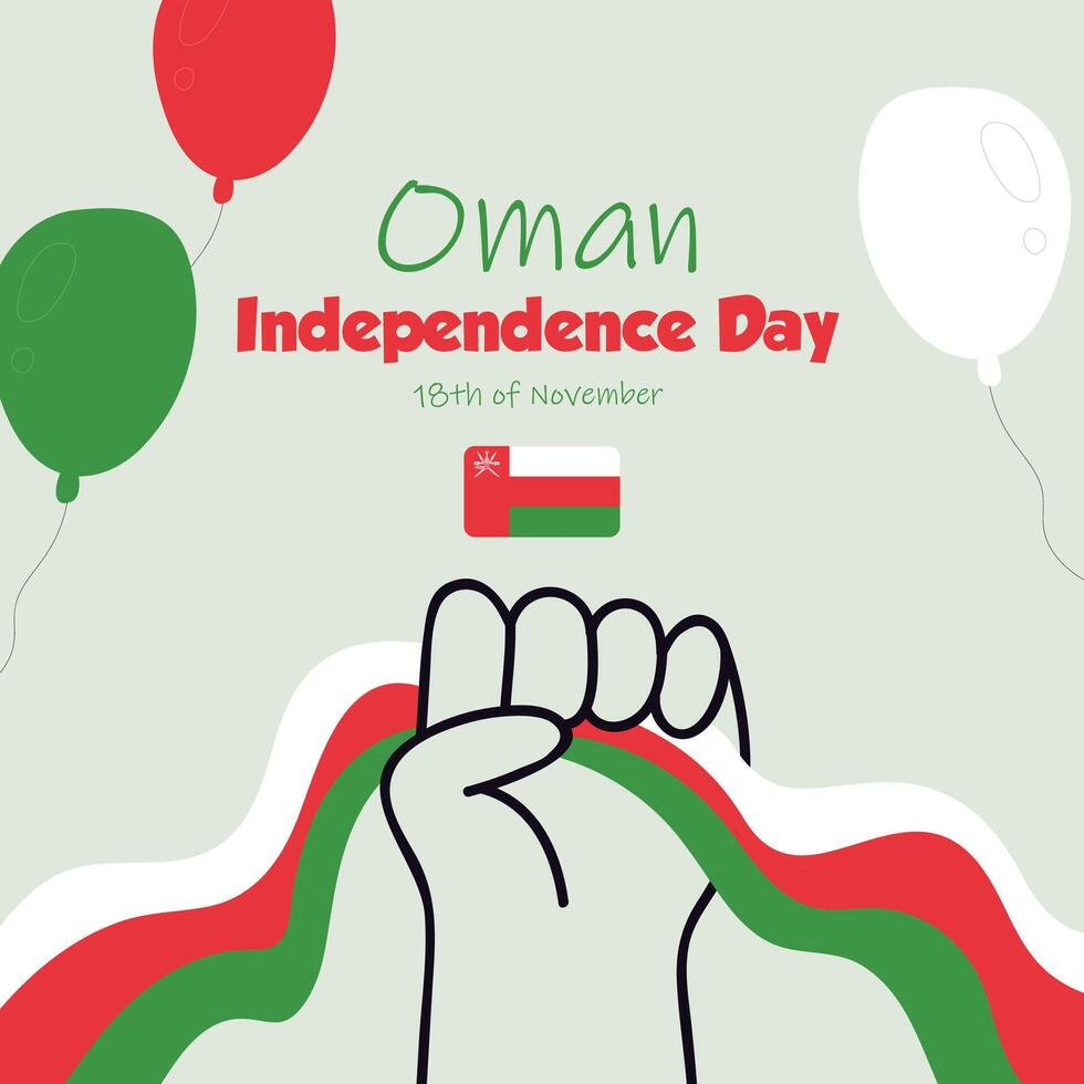 Omn independence day with hand and balloons vector