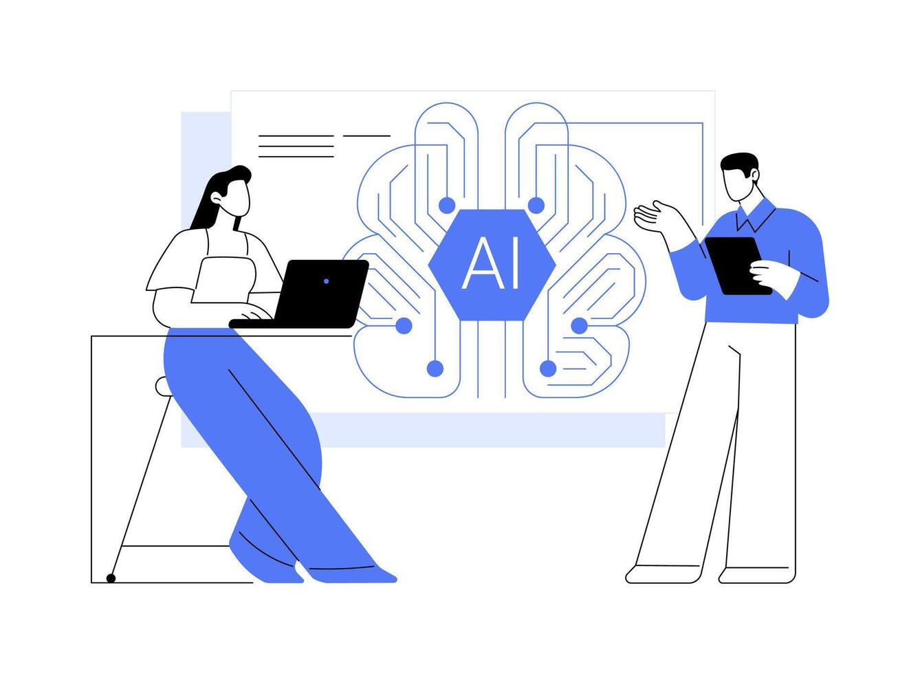 Machine learning engineer isolated cartoon illustrations. vector
