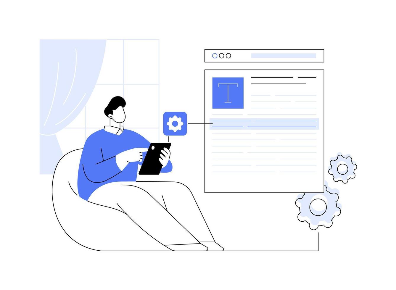 Docs and notes editing app isolated cartoon illustrations. vector