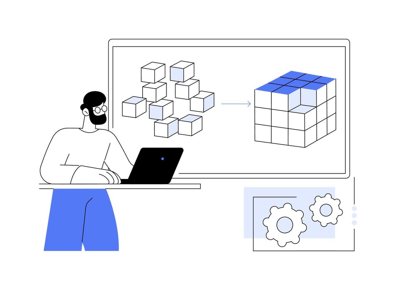 Data scientist isolated cartoon illustrations. vector