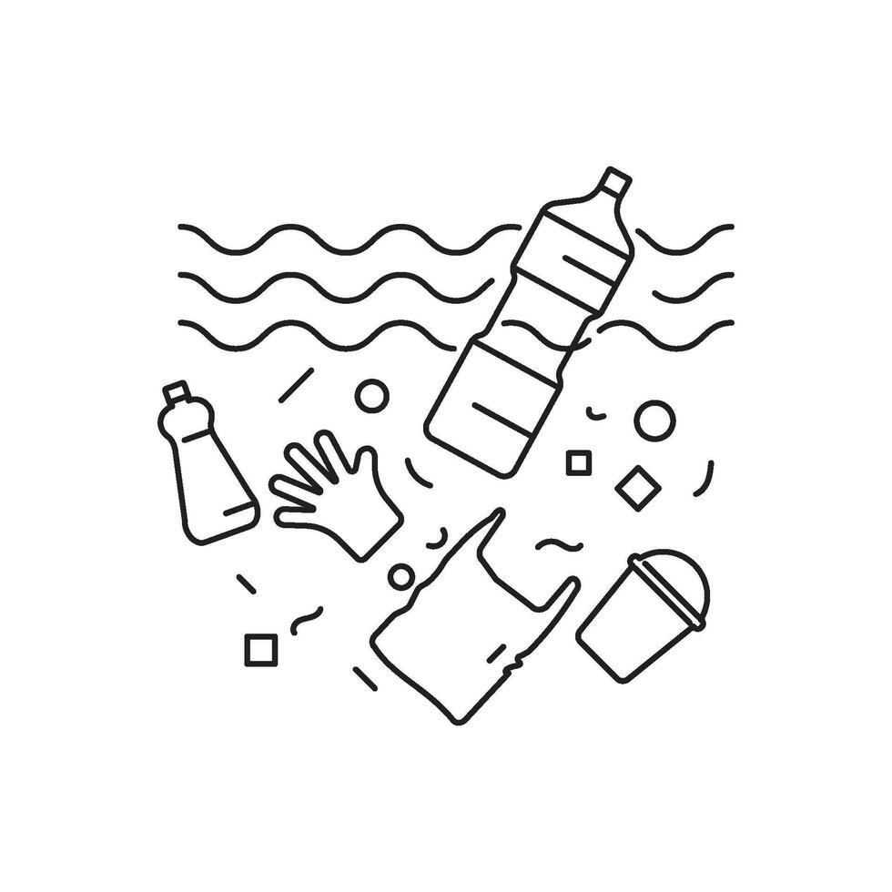 Water Pollution icon stock illustration vector