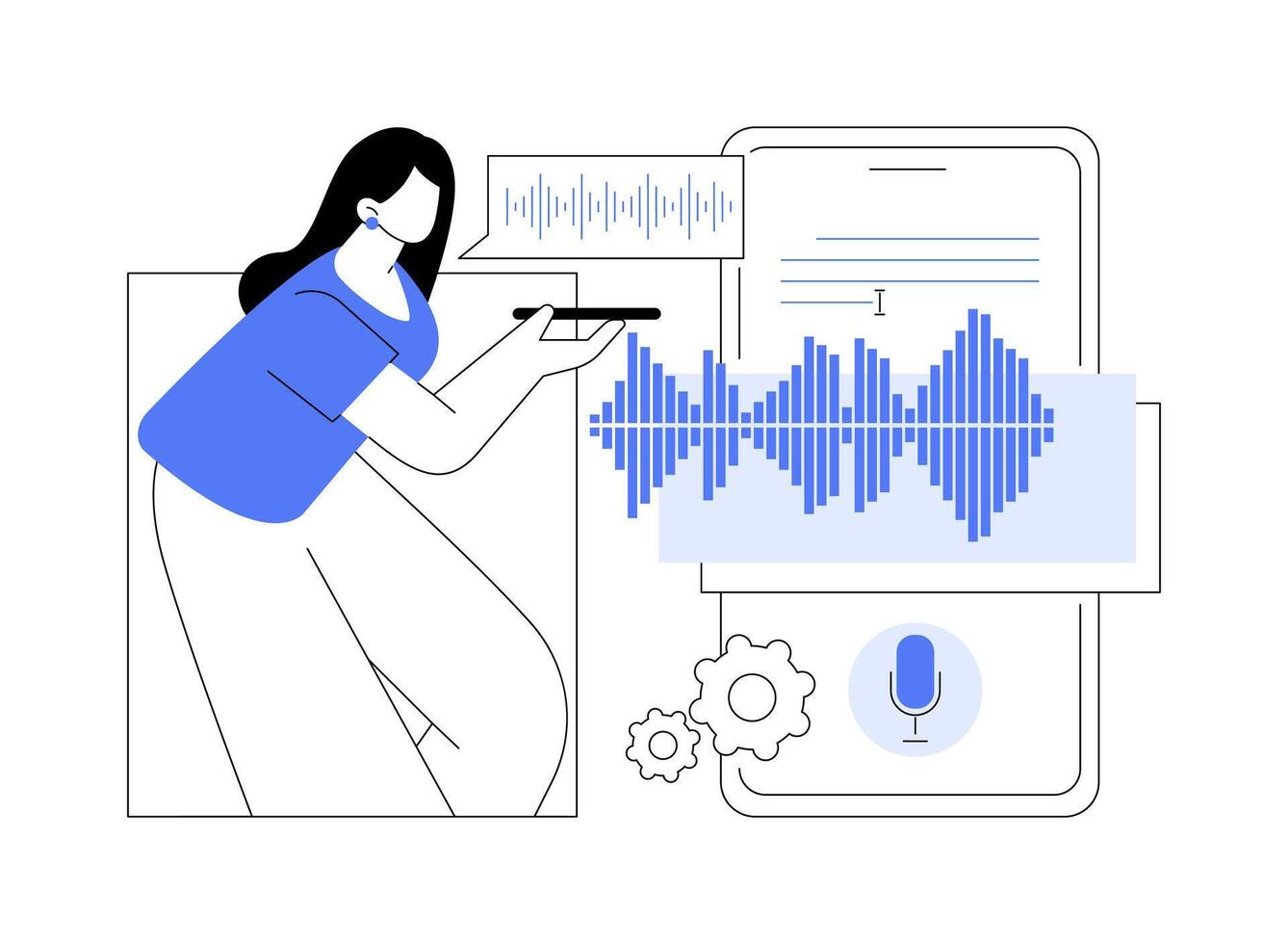 Voice search isolated cartoon illustrations. vector