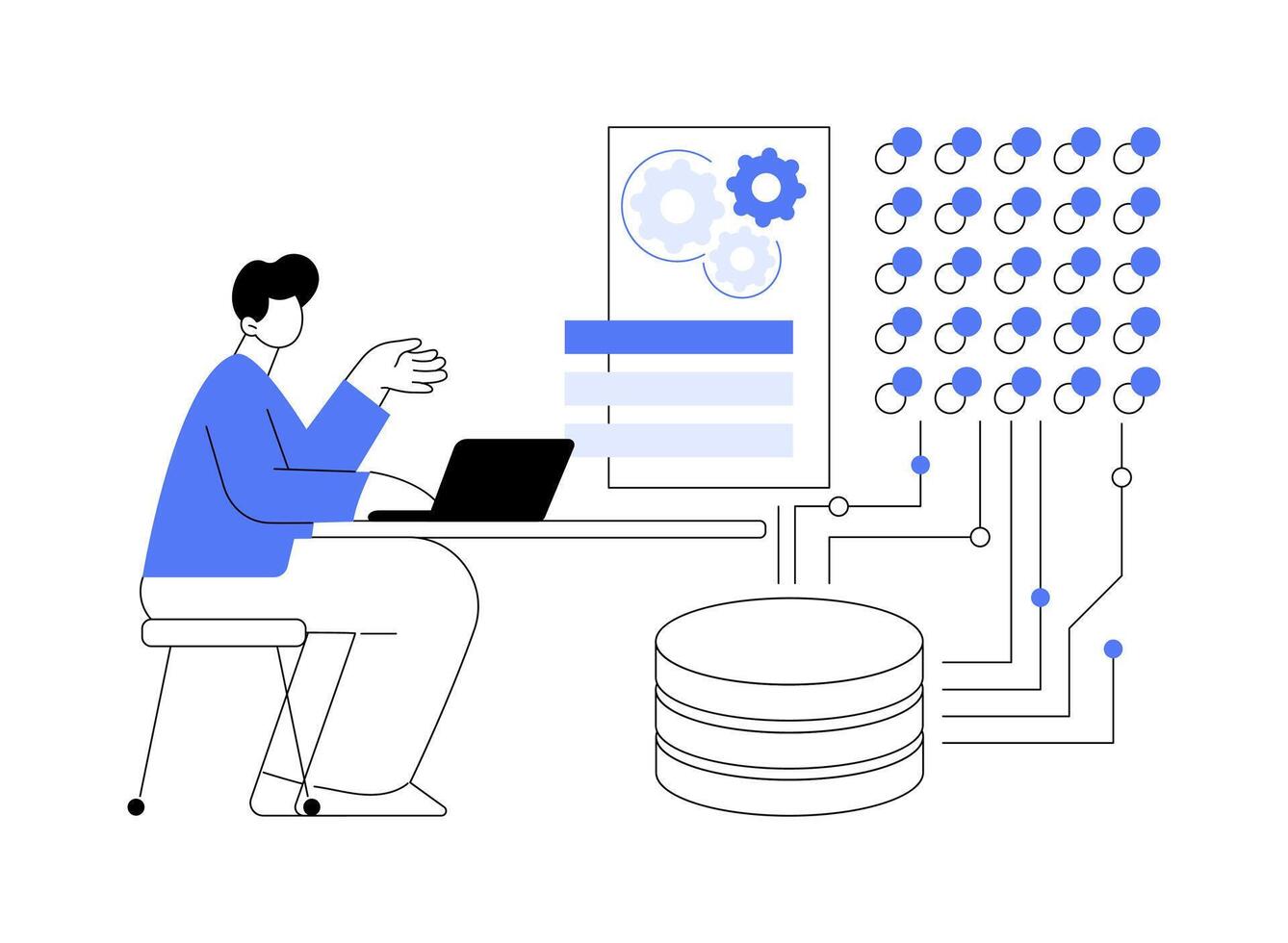 Business intelligence developer isolated cartoon illustrations. vector