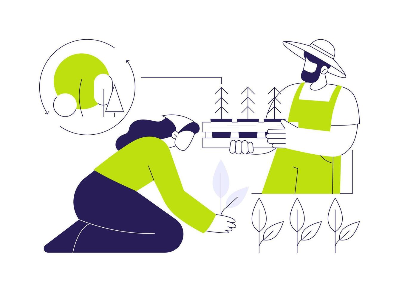 Reforestation abstract concept illustration. vector