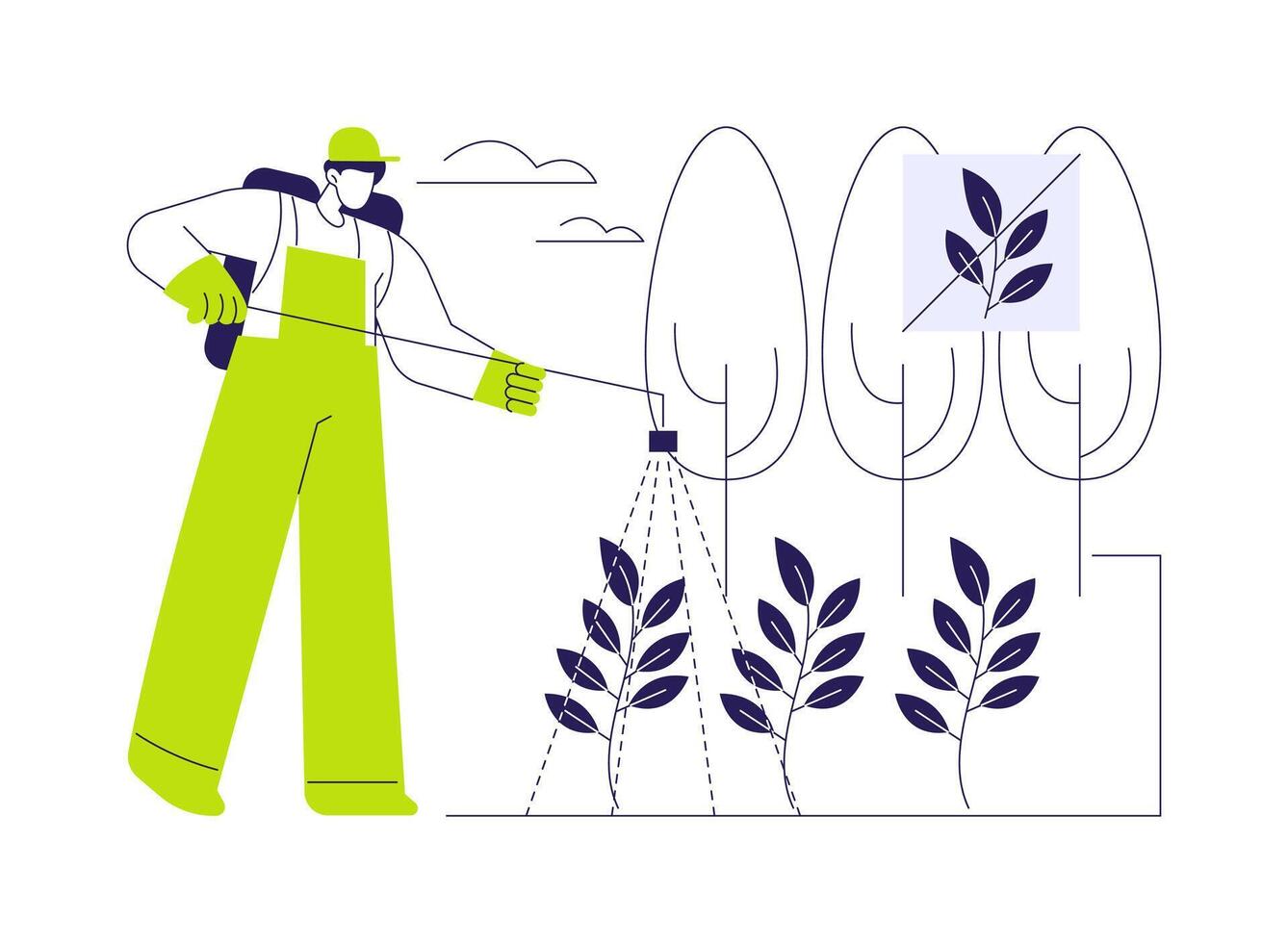 Weed control abstract concept illustration. vector