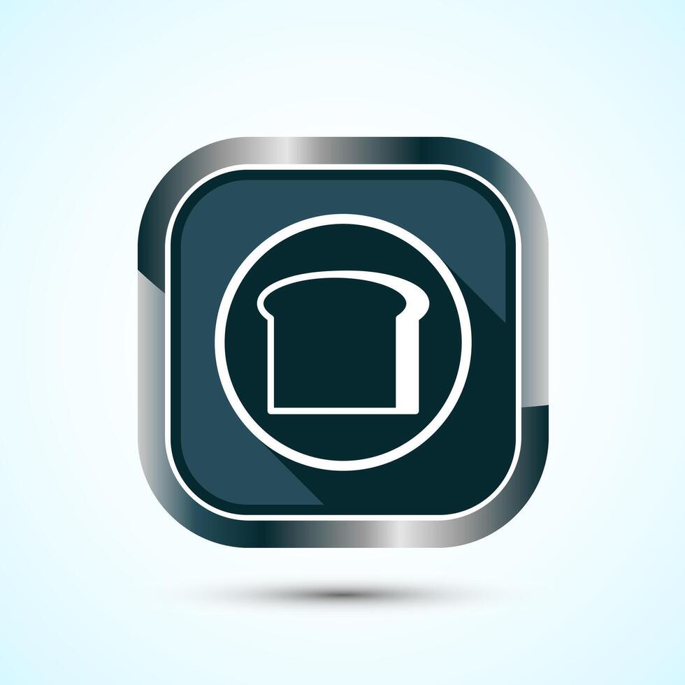Bread Icon Design Illustration, Bakery Icon, Gray Shadow Button Design vector