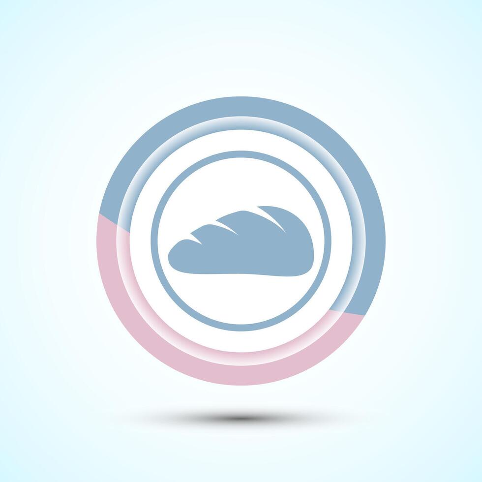 Bread Icon Design Illustration, Bakery Icon, Pastel Color Button Design vector