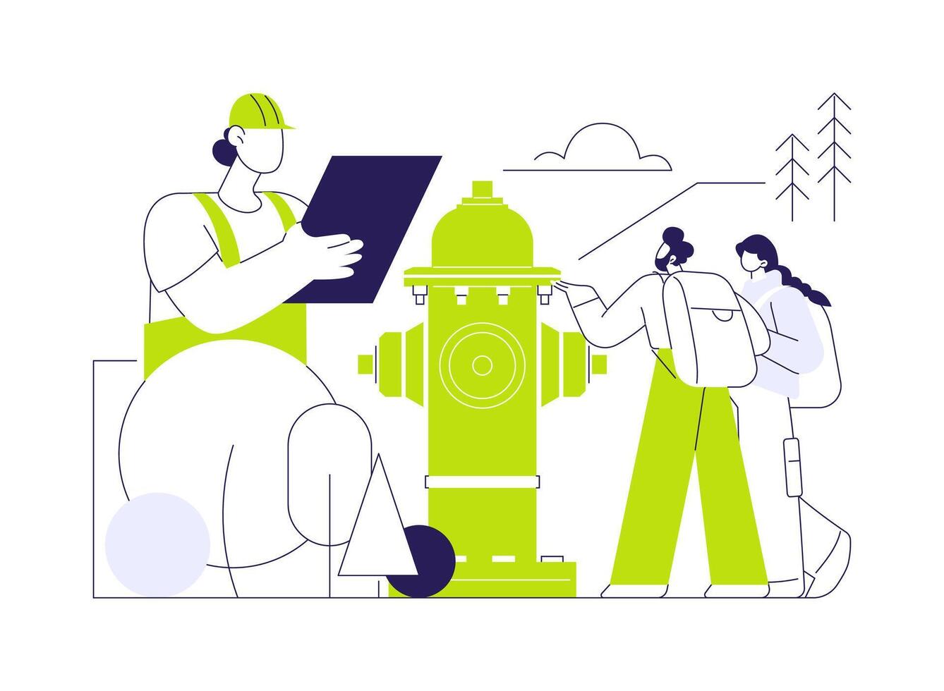 Fire hydrant abstract concept illustration. vector