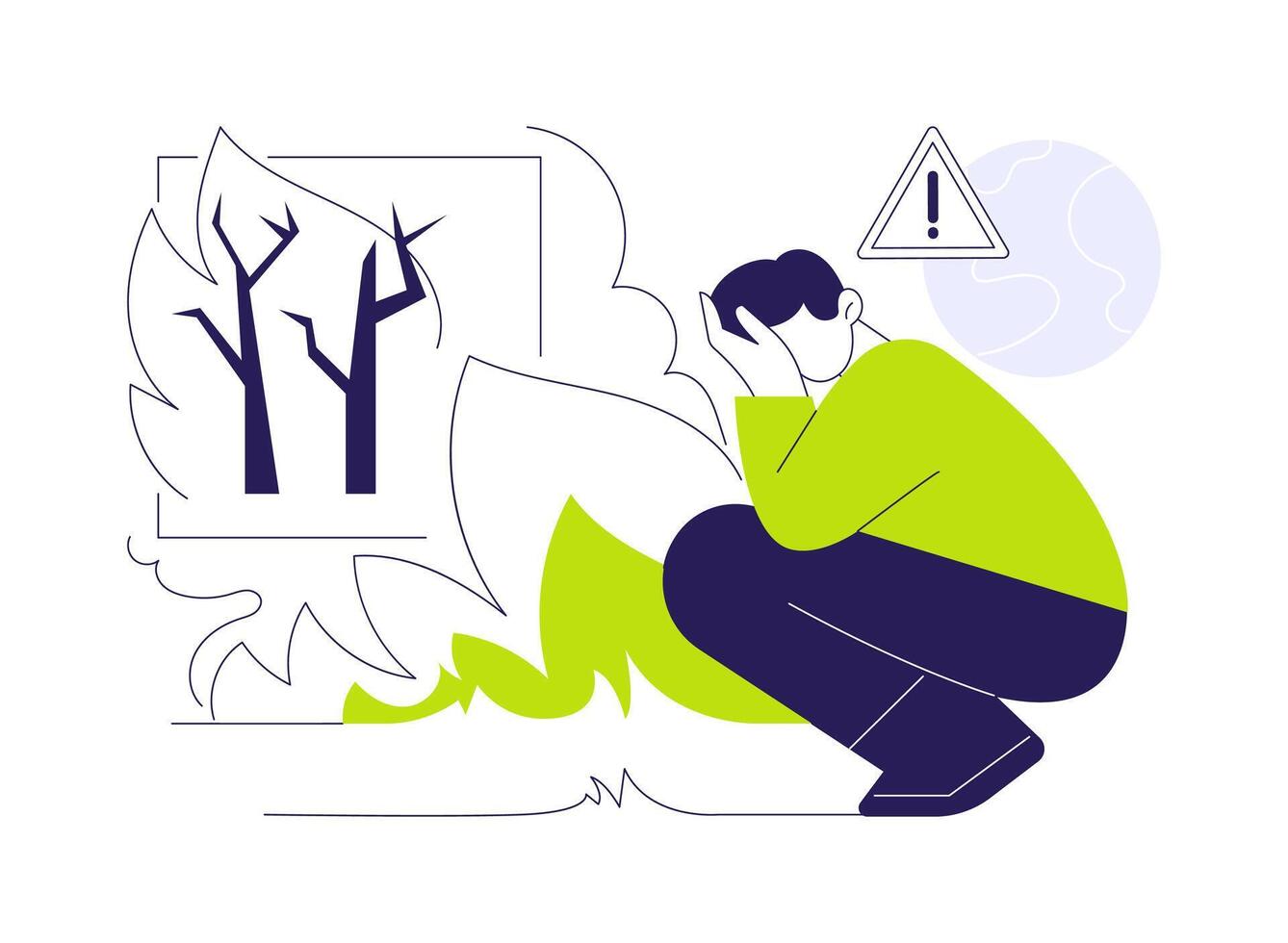 Wildfires abstract concept illustration. vector