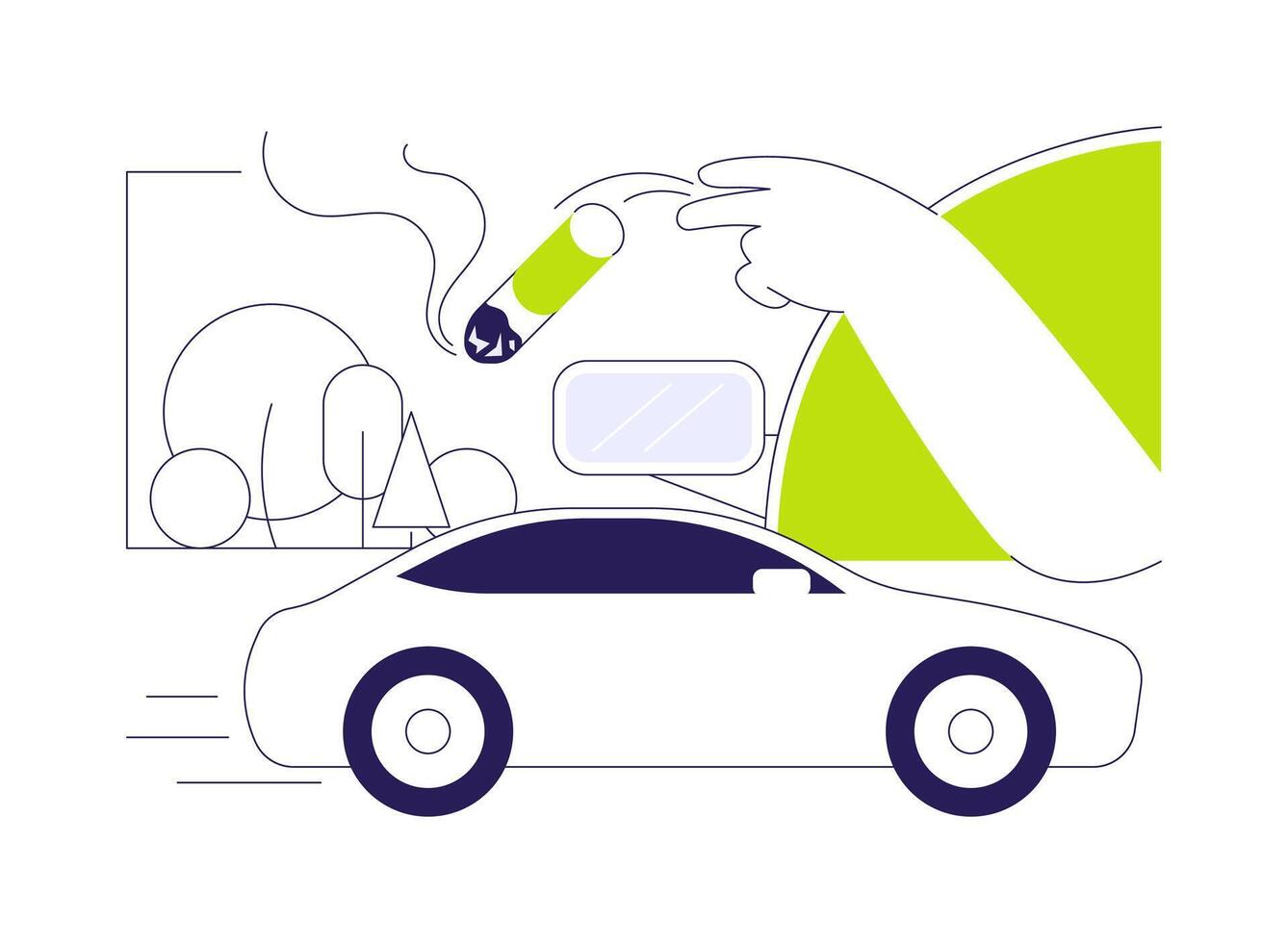 Man-caused wildfires abstract concept illustration. vector