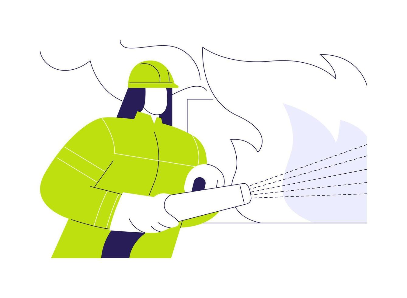 Firefighter abstract concept illustration. vector