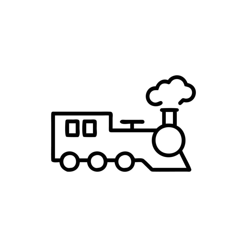 a black and white line drawing of a train vector
