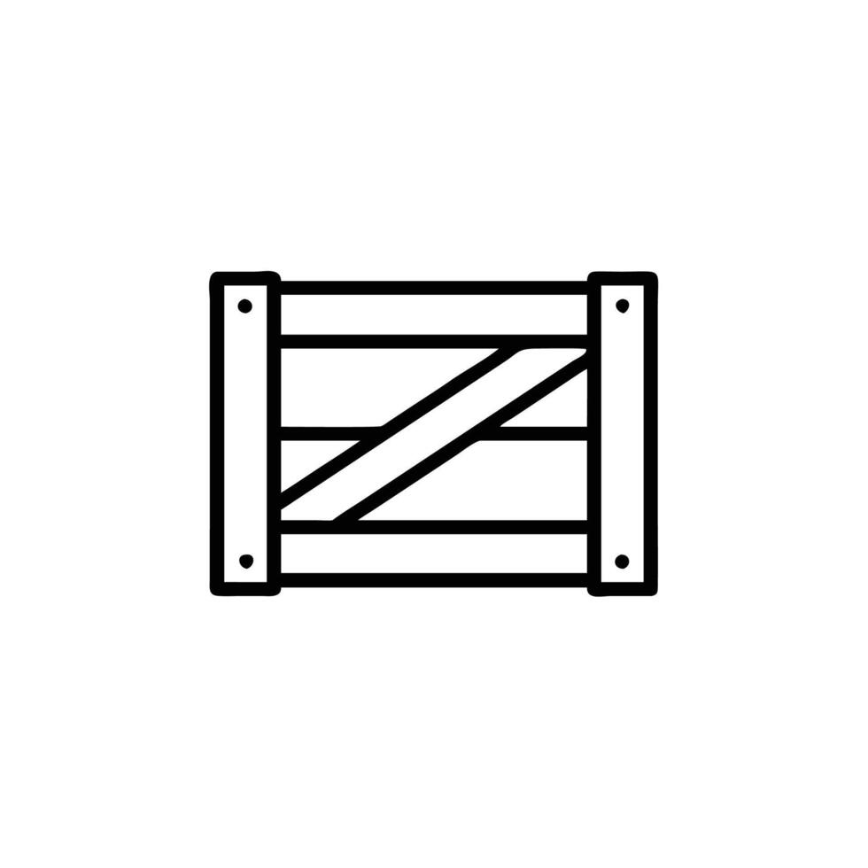 a black and white illustration of a wooden crate vector