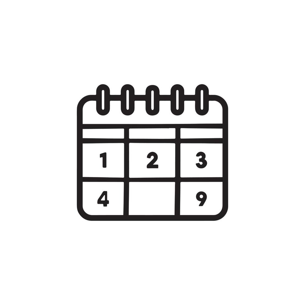 Calendar icon illustration on white background vector