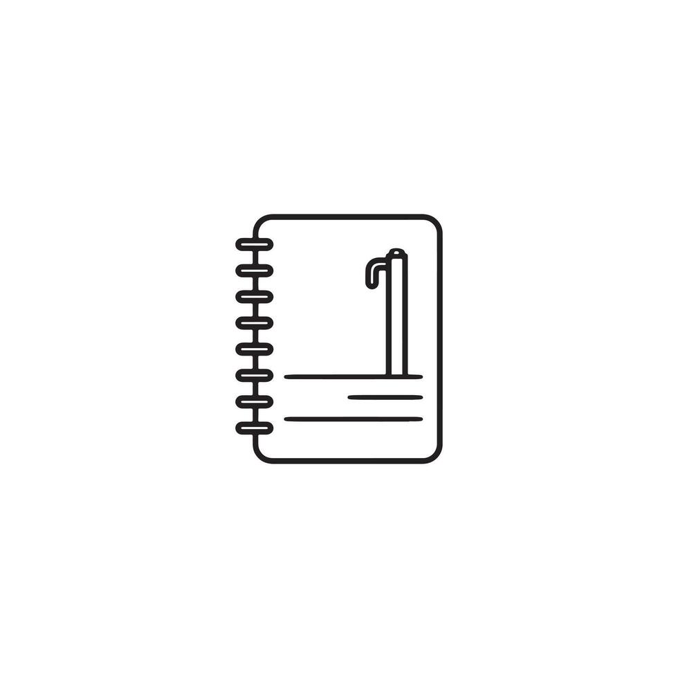 A notebook with a pencil and a pencil in it vector