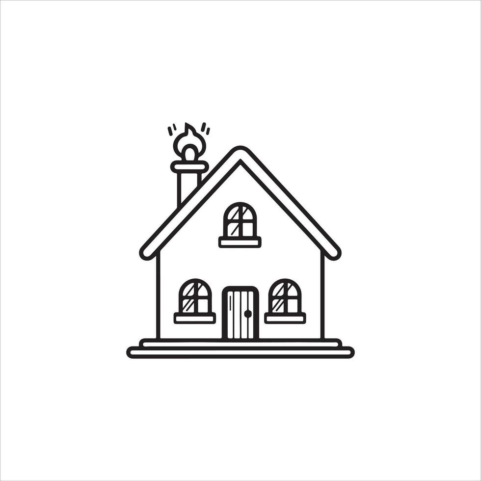 A house with chimney and chimney on top vector