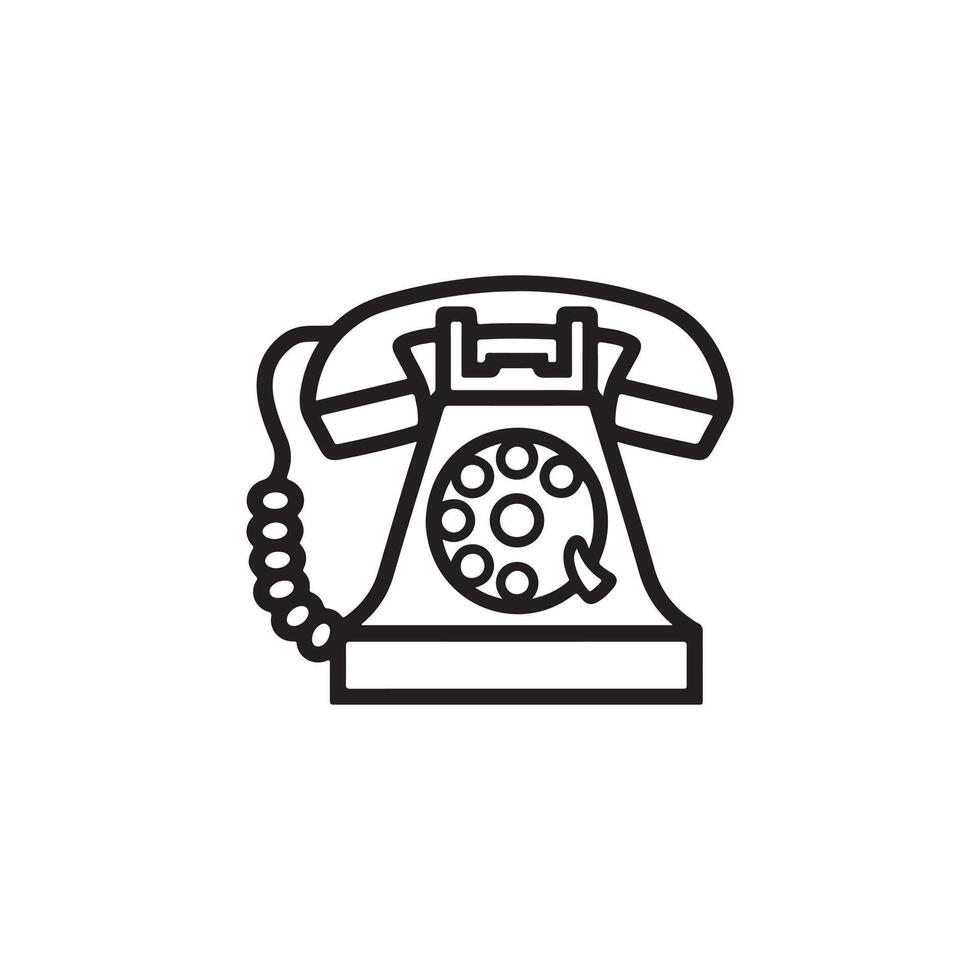 An old telephone icon on a white background vector