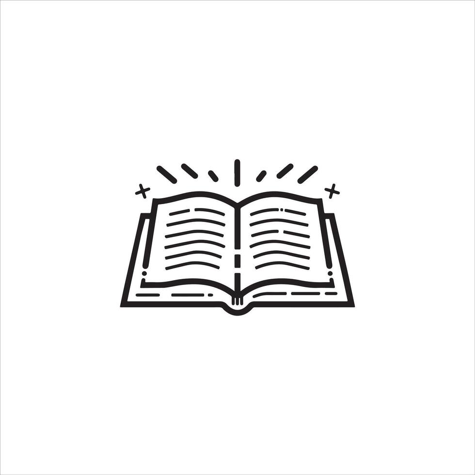 An open book icon on a white background vector
