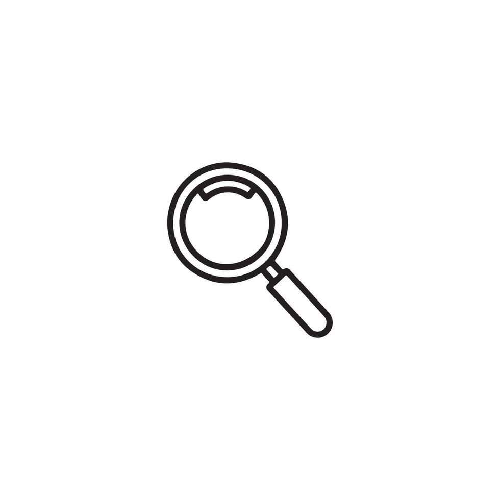Magnifying glass icon, line illustration vector