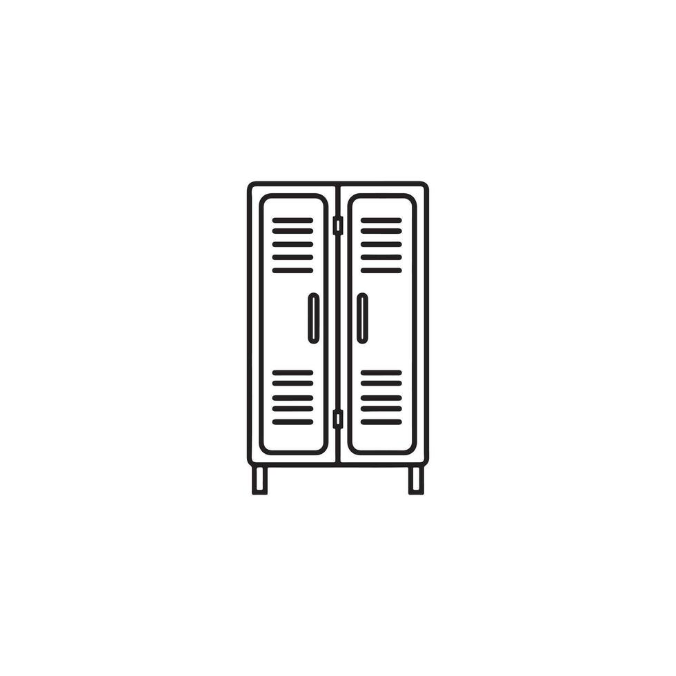 Locker icon line illustration vector