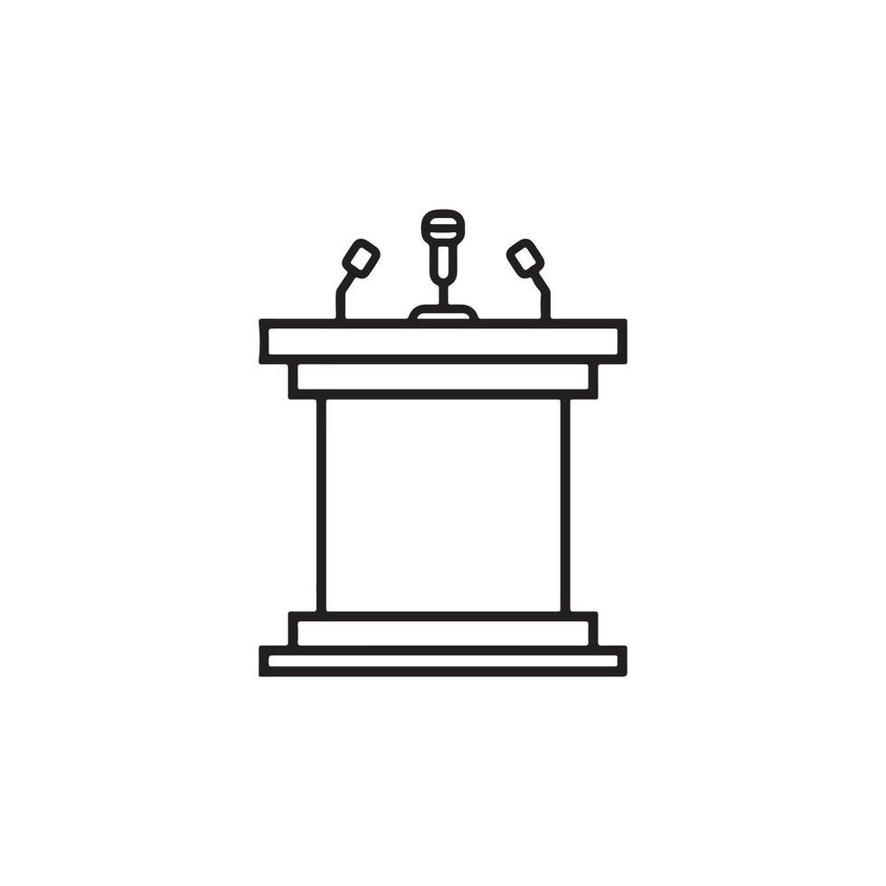 A black and white illustration of a podium vector